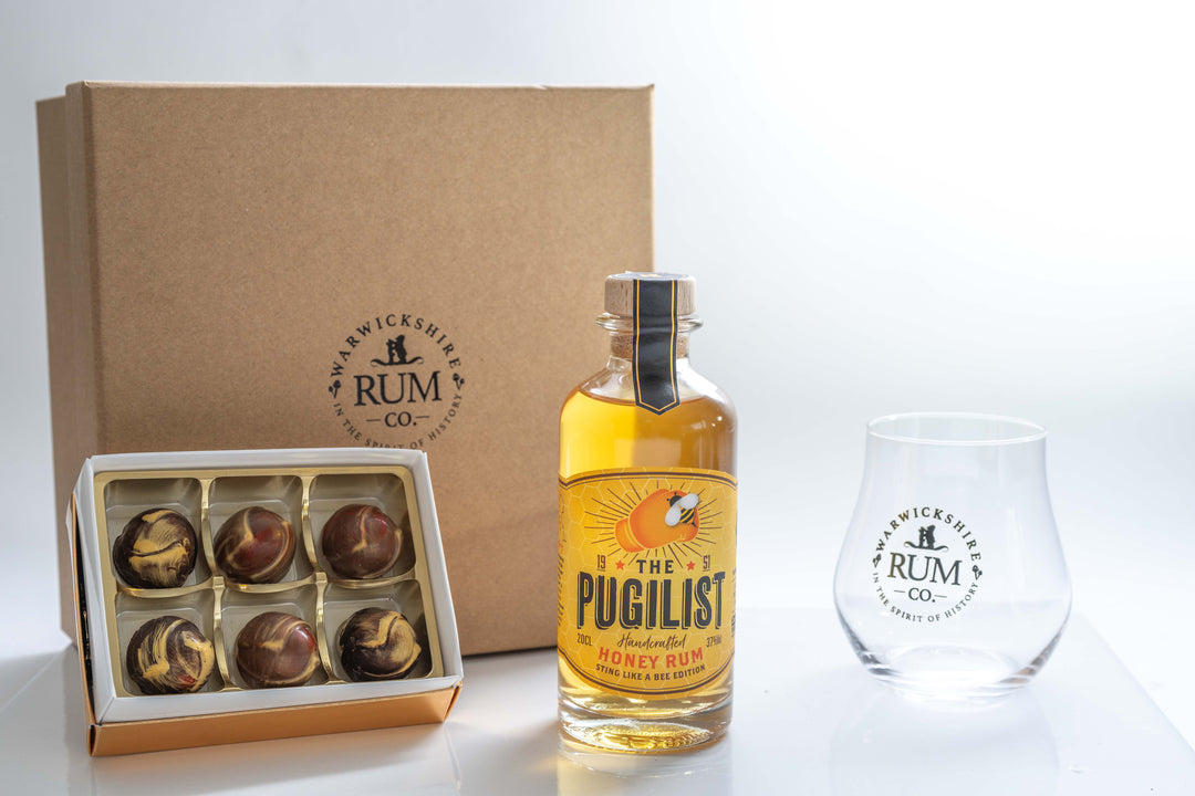 The Pugilist Gift Set - Sting Like a Bee Edition "Honey" Glass & Chocolates